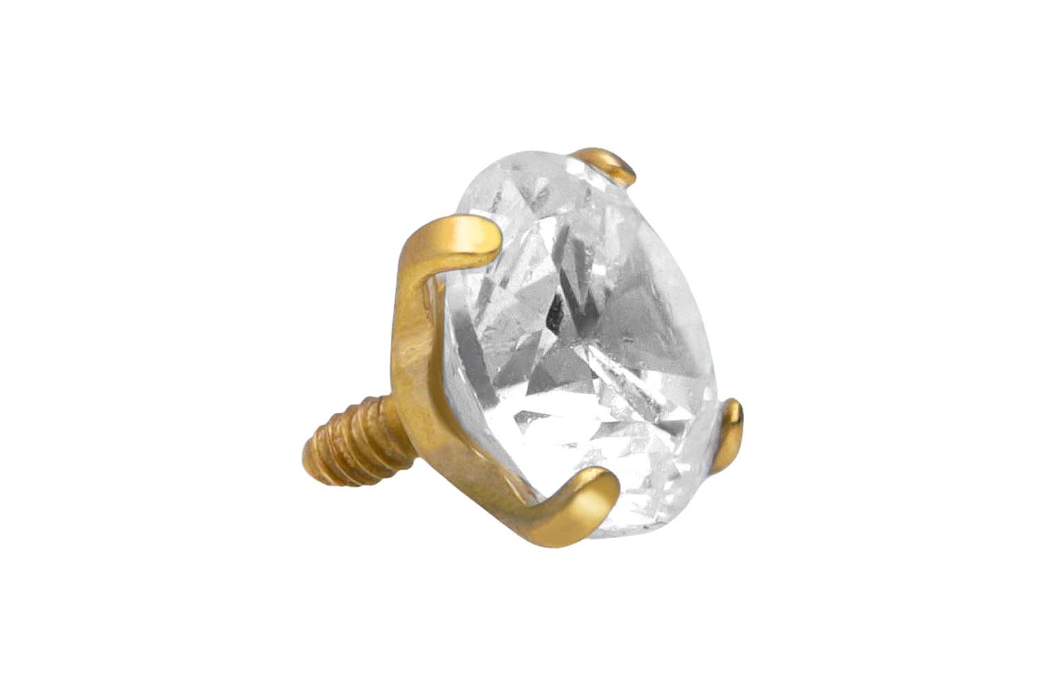 Titan Schraubaufsatz mit Außengewinde EINGEFASSTER KRISTALL von Piercingline